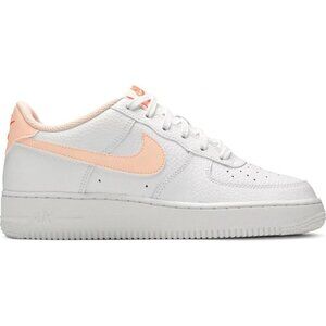 Nike Air Force 1 GS Athletic Sneaker Size 7Y Women's Size 8.5 White Peach